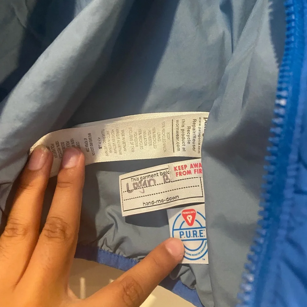 Patagonia Royal Blue Quilted Jacket with Logo Patch